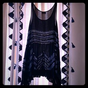 Voile and Lace Trapeze Slip